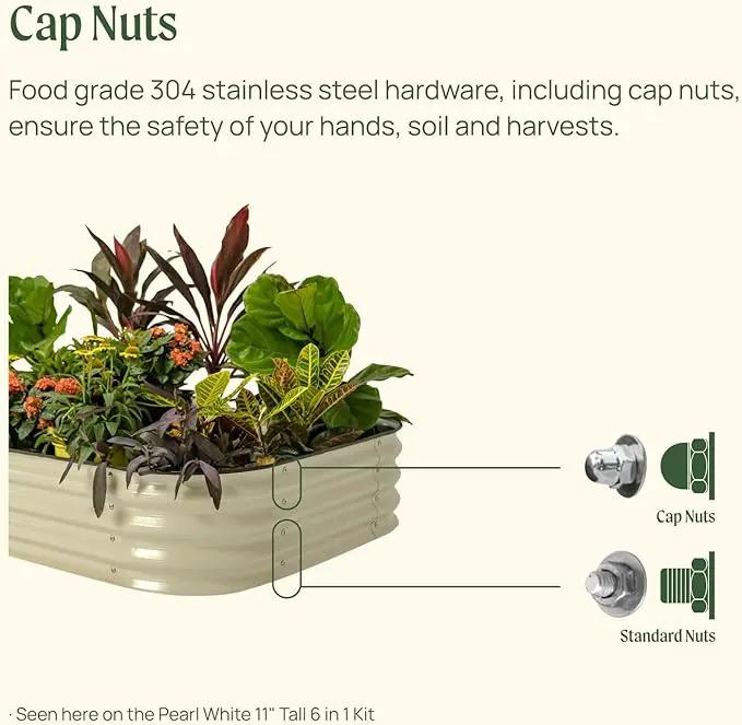 Vego garden Raised Garden Bed Kits, 11" Tall 9 in 1 8ft X 2ft Metal Raised Planter Bed for Vegetables Flowers Ground Planter Box-Pearl White by GreenHaven Gardens
