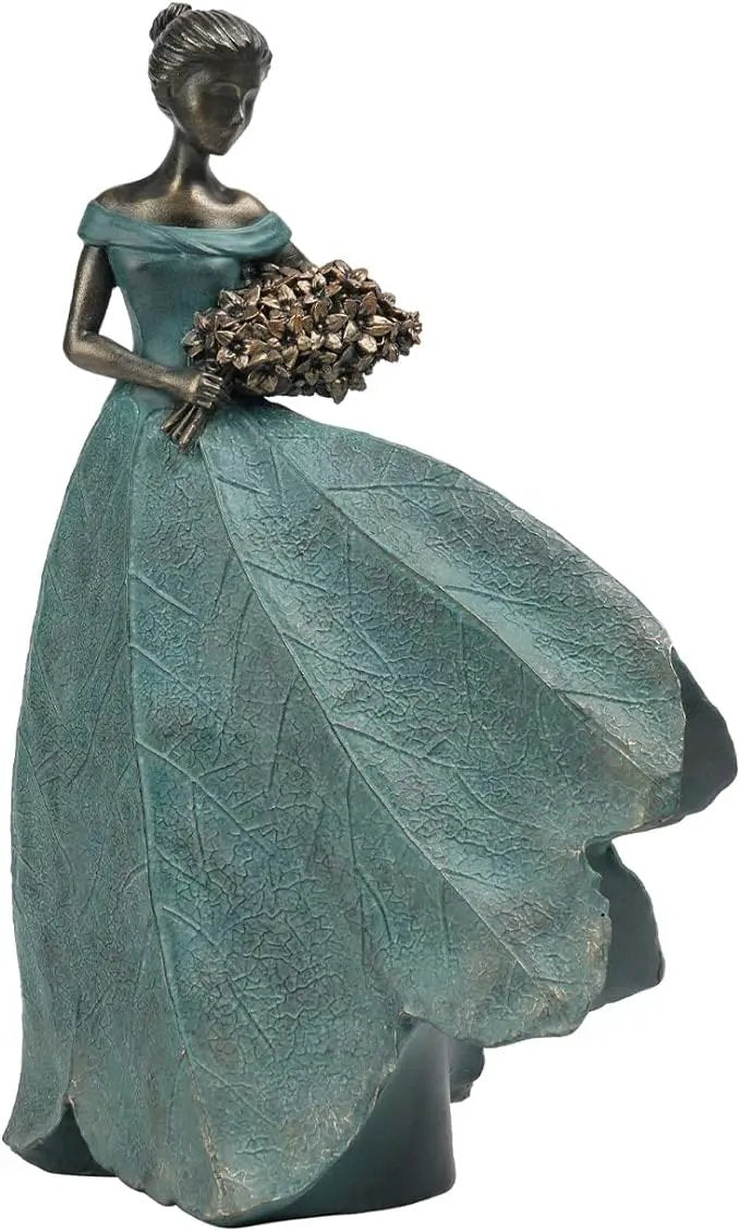 Guichifun Fairy Statue Collection Home Decoration - Leaf Angel Girls Resin Modern Table Decor for Living Room Office Sculpture Decor for Women Indoor Rustic Figurines Gift 5 x 3 x 7.5 Inch by GreenHaven Gardens