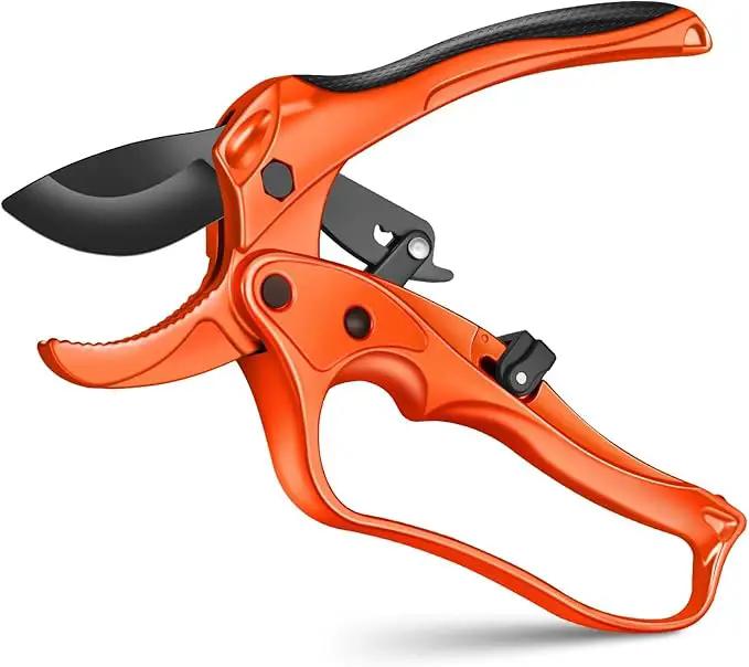 Ratchet Anvil Pruning Shears for Gardening Heavy Duty, Labor-Saving Design Garden Clippers for Arthritis Weak Hands, 3/4" Cut Capacity Branch Cutter for Tree Trimming, Flower, Rose, Plant by GreenHaven Gardens