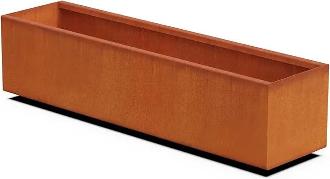 Corten Steel Planter Rectangle Outdoor Metal Garden Box Heavy Duty | Made in USA | Fully Assembled by GreenHaven Gardens