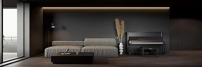 Dimoon 118''x23.6'' Black Skin Peel and Stick Wallpaper Contact Paper Modern Self Adhesive Wall Paper Removable Renter Friendly Textured Solid Color Cabinet Vinyl Roll (118''x23.6'',Black Skin) by GreenHaven Gardens