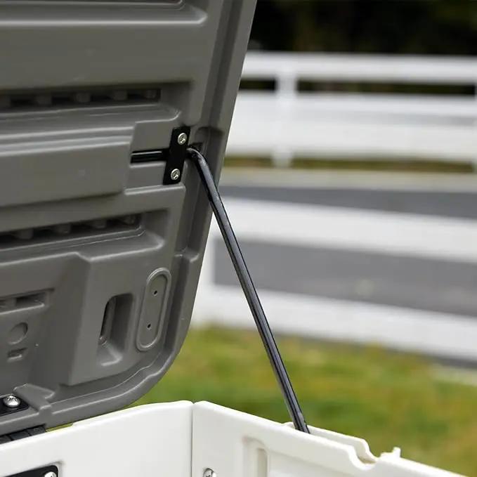 100 Gallon Outdoor Storage Box Waterproof Lockable Resin Deck Box Large, Patio Storage Bin for Pool Accessories Cushion Furniture, Garden Tools, UV-Resistant Outside Delivery Black&White by GreenHaven Gardens