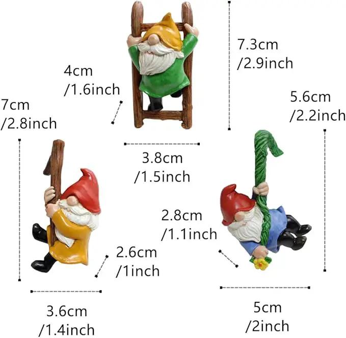 Set of 3 Cute Climbing Gnome Figurines Flower Pot Hugger, Resin Hanging Gnomes Statue Outdoor Decor Fence Ornaments for Patio Lawn Garden Yard by GreenHaven Gardens