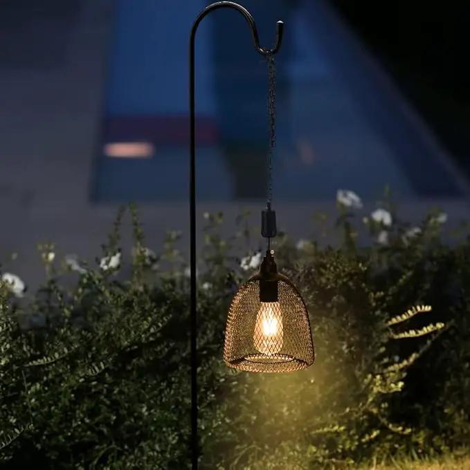 Battery Operated Hanging Light with 6 Hours Timer, Outdoor Indoor Decorative Lantern Chandelier Pendent Haning Metal Black Hanging Lamp Backyard Decor for Patio Bar Yard Garden Porch Home by GreenHaven Gardens