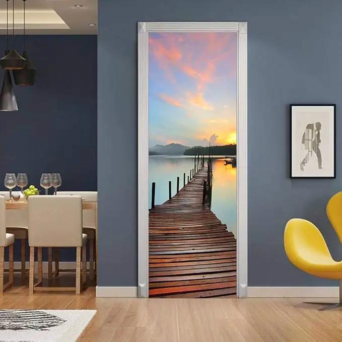 3D Door Stickers Murals - Peel & Stick - PIER - Wallpaper - Self-Adhesive Decals - Removable PVC - Waterproof - Door Poster - Bedroom & Living Room - 33.9" x 78.7" by GreenHaven Gardens