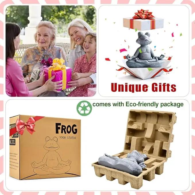 Goodeco 12.5" L×10" H Meditating Yoga Frog Statue - Gifts for Women/Mom, Zen Garden Frog Figurines for Home and Garden Decor, Frog Decorations Gift Ideas, Frog Gifts for Women by GreenHaven Gardens