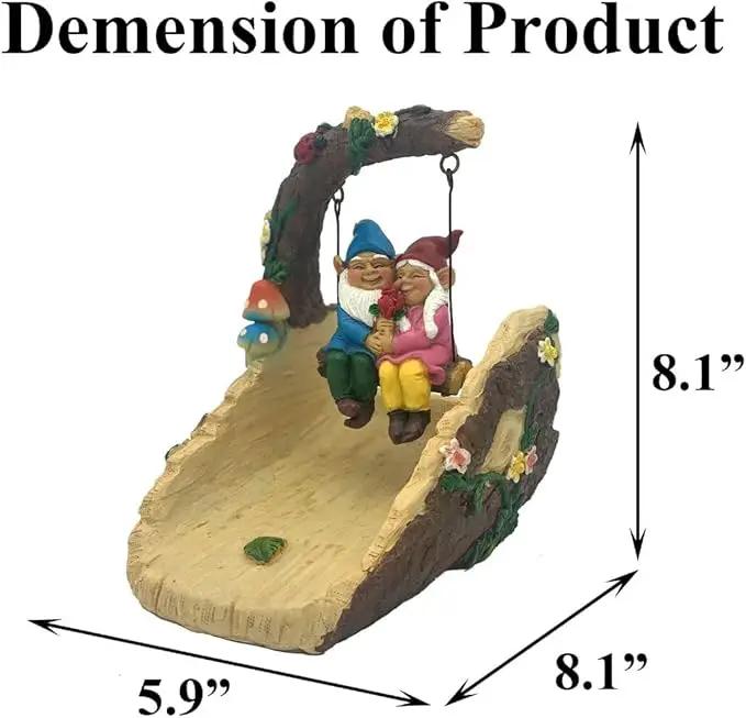 Gnome On The Swing Gutter Downspout Extension Decoration,Rain Downspout Diverter Garden Statue,Decorative Gutter Extension,Downspout Splash Block,Animal Resin Statue Outdoor Décor by GreenHaven Gardens