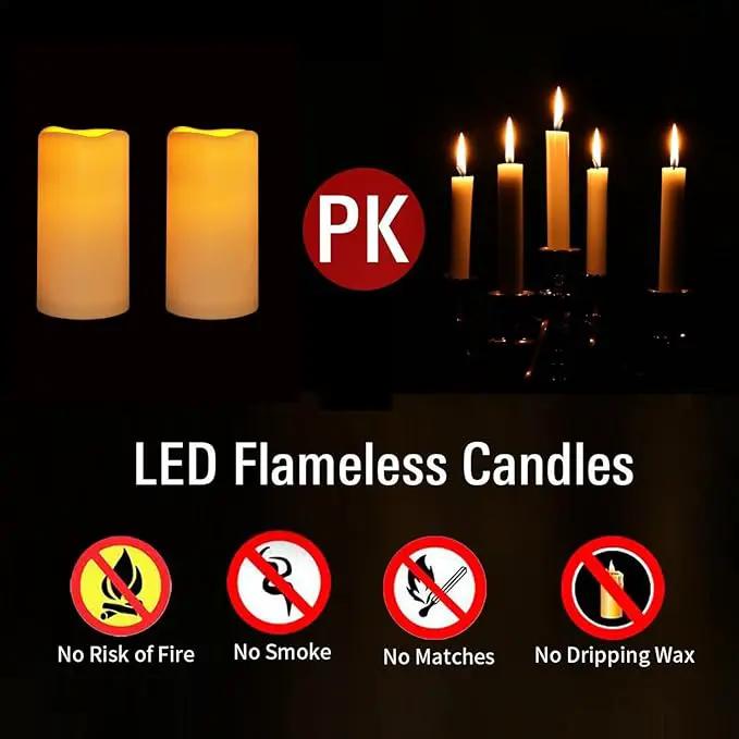 Waterpoof Flameless Remote Control Candles 15PACK D3''*H5.5''Battery Operated Flickering LED Pillar Candle,plastic with 10-Key 24Hours Timer for Outdoor/Indoor Home Party Garden Lanterns Porch (Ivory) by GreenHaven Gardens