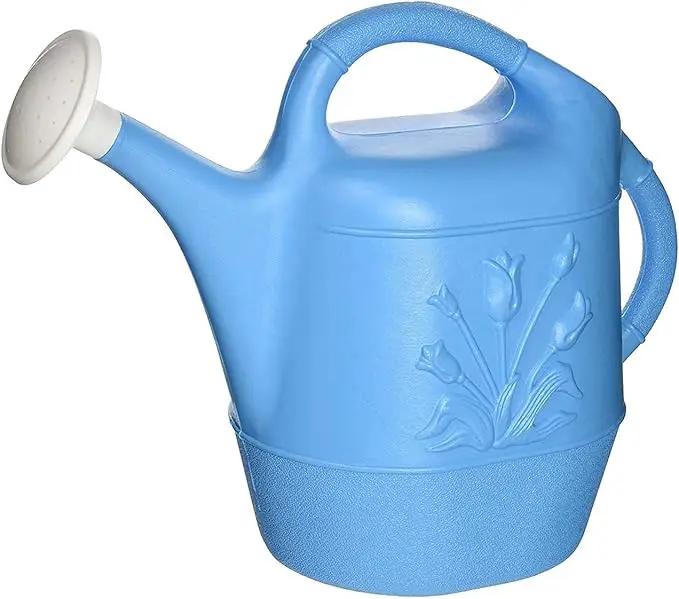 PMU 2 Gallon Watering Can - Garden Watering Can for Indoor & Outdoor Plants - Plastic Water Can with Detachable Sprinkler Head - Large Water Pot, Made in USA - Blue Pkg/1 by GreenHaven Gardens