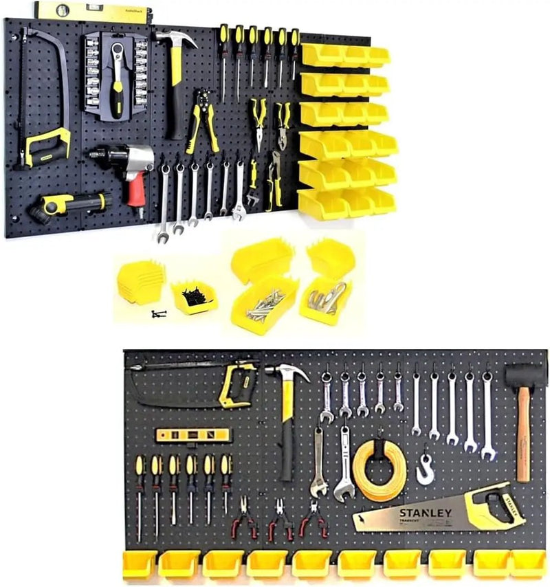 WallPeg 24" x 48" Pegboard Wall Organizer - Kit (PK-312-B) Peg Board Organizer Accessories for Garage pegboard Storage, Tool & Craft Organization with Pegboard. Hooks, and Peg Board Bins by GreenHaven Gardens
