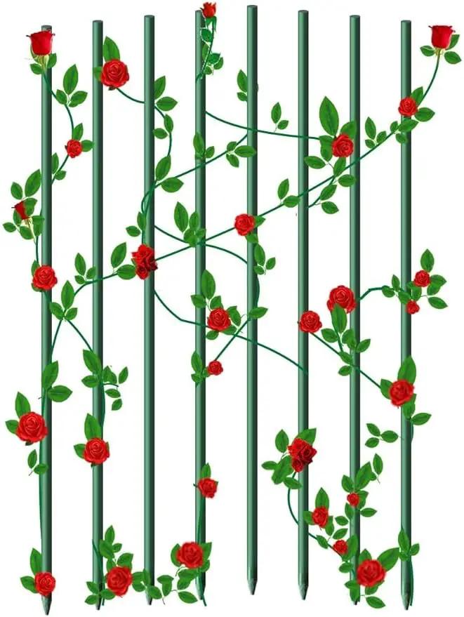 4ft 8pack Garden Stakes 1/4" Dia FRP Plant Supporting Stakes for Climbing Tomato Cucumber Strawberry Bean Tree, Pack of 8, Dark Green(48inch) by GreenHaven Gardens