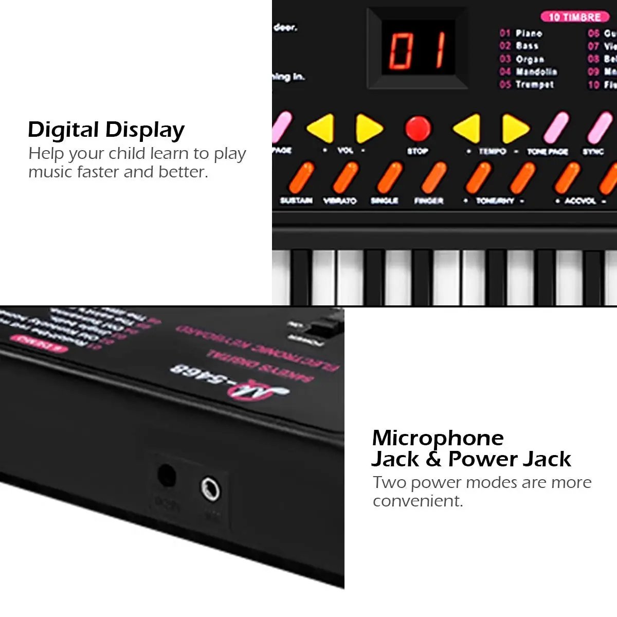 54 Keys Kids Electronic Music Piano by DirectDeals