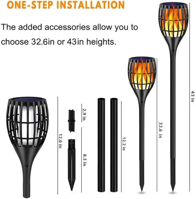 Solar Lights Outdoor, 43" Flickering Flames Torch Light Solar Garden Lights Waterproof Landscape Lighting Dusk to Dawn Auto On/Off Security Torch Light for Yard Patio Driveway, 4Pack by GreenHaven Gardens