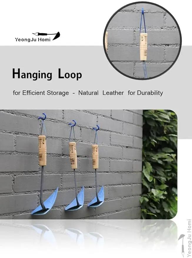 Original Hand Hoe with Hanging Loop & Mini Homi Made by Korean Master Blacksmith Seok NOH-KI (Standard Plus Mini) by GreenHaven Gardens