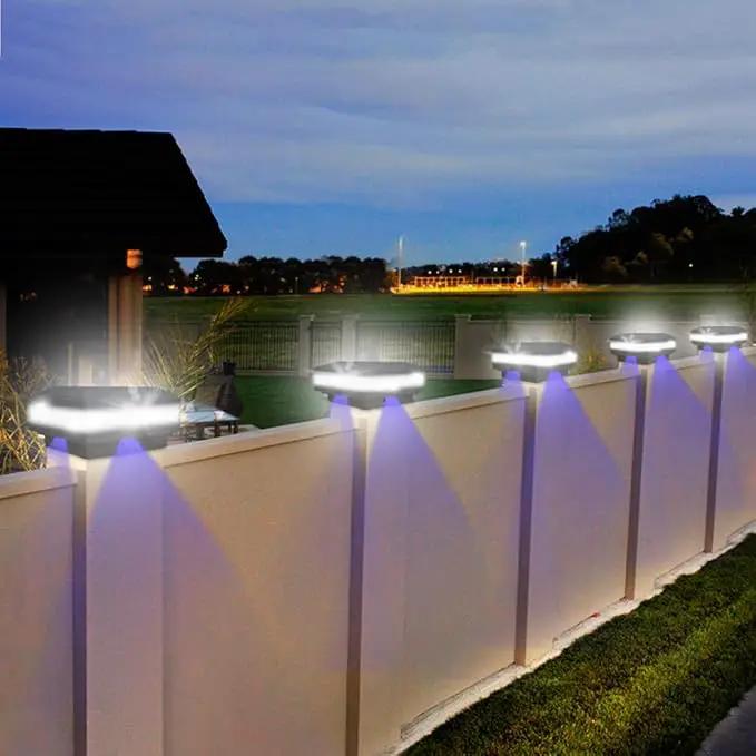 Sumaote Solar Post Lights 160LM 52 LED - 6x6 Post Cap Solar Light Outdoor Deck Fence Lights fit 4x4 5x5 6x6 Wood Posts, IP65 Waterproof for Garden Porch Patio, 6000K White Lighting, 4 Pack by GreenHaven Gardens