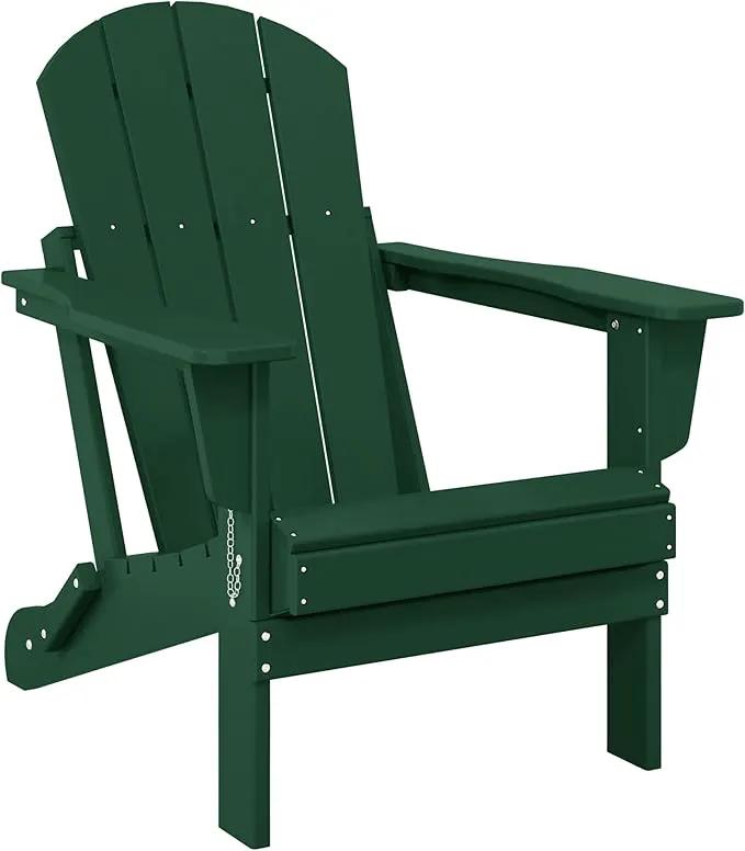 Westin Outdoors Laguna WO Home Outdoor Adirondack Folding Chair Lounger Seat Traditional Retro Home Furniture for Beach, Balcony, Backyard, Lawn, Patio, Pool, Deck, Garden (Dark Green) by GreenHaven Gardens