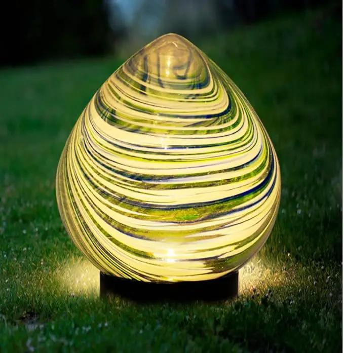 Table Solar Lanterns Outdoor Waterproof LED 6.7" Glass Desktop Decorative Lanterns Solar Globe Lights for Patio Balcony Pathway Porch Gardening Gifts for Women(Green) by GreenHaven Gardens