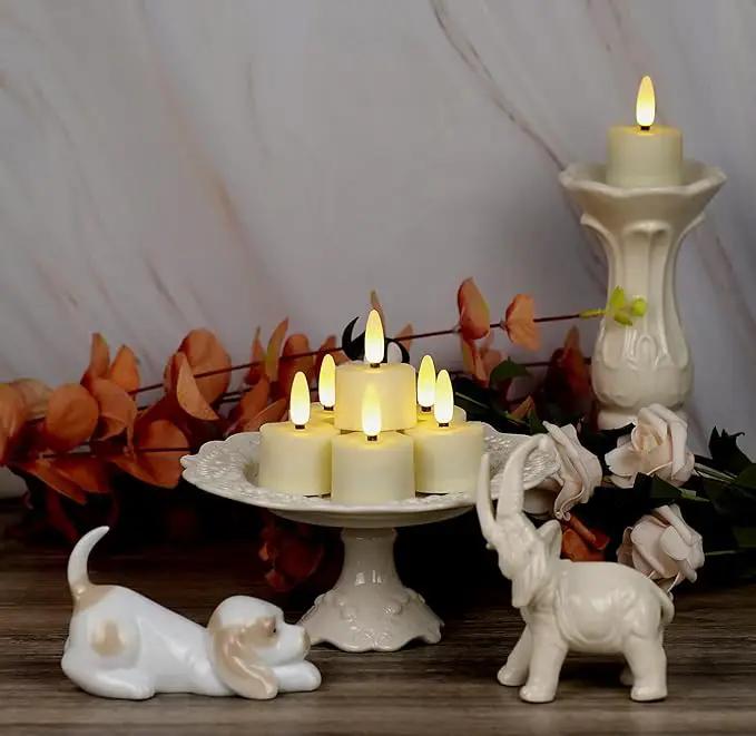 12 PCS 3D Wick Rechargeable Flameless Tealight Candles with Remote and Timer, Battery Operated Flickering LED Tea Lights, Durable & Lovely Fake Tea Candles, Ideal for Pumpkin/Bar/Party Decor by GreenHaven Gardens