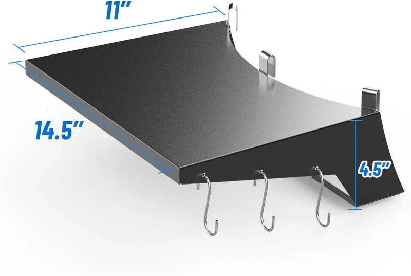Charkettle Grill Table Shelf Compatible with Weber 22 Inches Kettle Grills, Outdoor Charcoal Grill Side Table BBQ Accessories with Hooks by GreenHaven Gardens