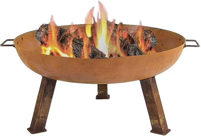 Sunnydaze 30-Inch Cast Iron Heavy-Duty Fire Pit for Outside - Wood-Burning Outdoor Fire Pit Bowl with Handles - Oxidized Finish by GreenHaven Gardens