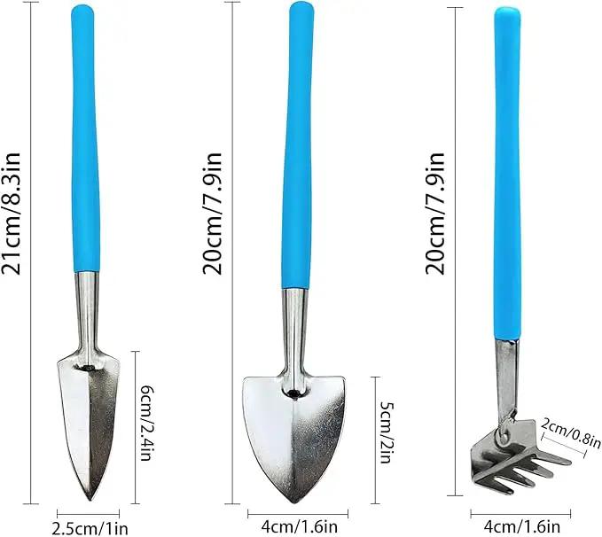 Mini Gardening Tools, 3Pcs Stainless Succulent Tools Kit Shovel Rake Trowel, 2 Colors Hand Shovel for Gardening for Indoor Small Plants, Succulents, Potted Plants, Bonsai (Purple) by GreenHaven Gardens