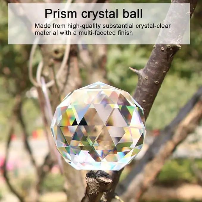 Clear Crystal Ball Prism Window Rainbow Maker Window Prisms Suncatcher for Feng Shui, (60mm /2.4inch) by GreenHaven Gardens