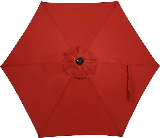 Sunnydaze Outdoor Patio Umbrella - Polyester Table Market Umbrella with Push-Button Tilt and Crank - 6 Sturdy Ribs - Burnt Orange - 7.5ft by GreenHaven Gardens