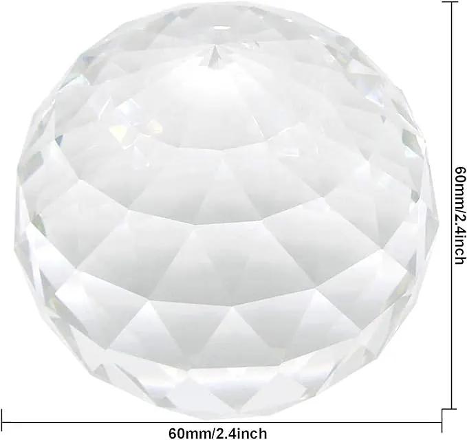 Clear Crystal Ball Prism Window Rainbow Maker Window Prisms Suncatcher for Feng Shui, (60mm /2.4inch) by GreenHaven Gardens