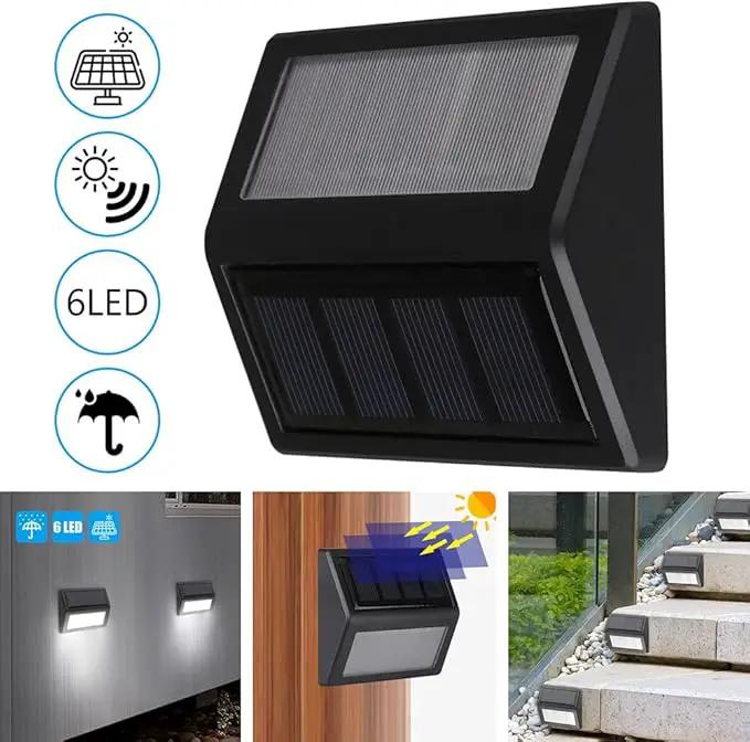 Solar Lights Outdoor, Waterproof Solar Powered Deck Step Lights for Patio Garden Backyard Garage Driveway Pathway Outside Wall Lighting (Cool White/12 Pack) by GreenHaven Gardens