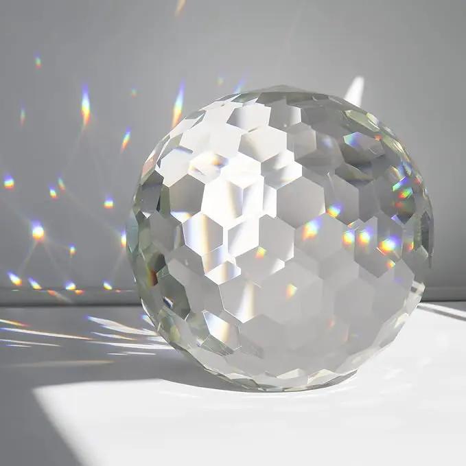 Clear Crystal Suncatcher Ball Prism Glass Sphere Faceted Gazing Ball Rainbow Maker Window Prisms Suncatcher for Window, Sun Catcher(150mm/5.91inch) by GreenHaven Gardens