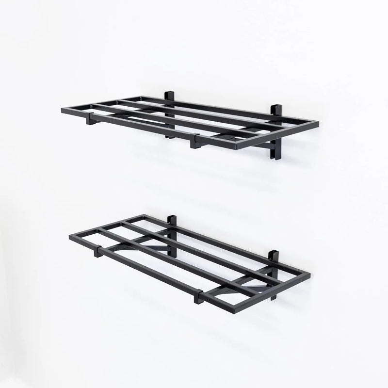 StoreYourBoard 2-Pack Heavy Duty Wall Shelves – Wall-Mounted Garage Storage Shelving and Organization for Sheds, Closets, or Utility Rooms – Holds 200 lbs, 1ft x 2ft, Black by GreenHaven Gardens