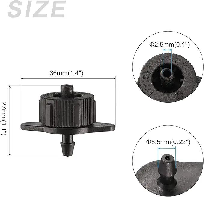 METALLIXITY Pressure Compensating Dripper, (1 Gallon Per Hour) 25Pcs, Plastic Irrigation Drip Emitters - for Watering Garden Lawn Plants, Black by GreenHaven Gardens