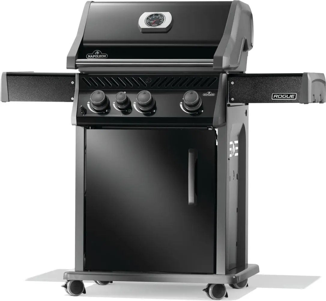 Napoleon Rogue 425 Propane Gas Grill with Range Side Burner, Black, 3 Stainless Steel Main Burners, Durable Grilling Power by GreenHaven Gardens