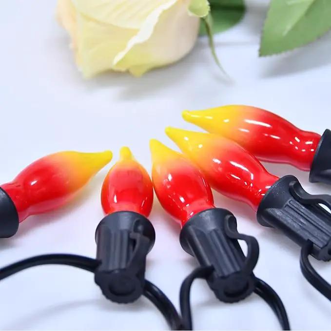12 Pack C7 Replacement Bulbs E12 Candelabra Bulb - Red Yellow Incandescent Light Bulbs, Perfect as Halloween Christmas Light Bulbs, Candle Light Bulbs, 7 Watt, E12 Base by GreenHaven Gardens