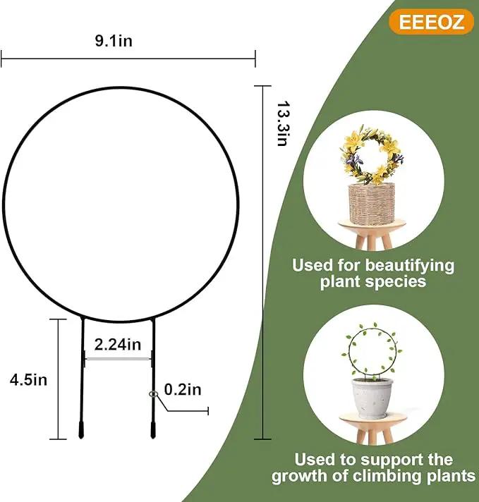 4 Pack Trellis for Potted Plants for Climbing Plants with 20 Reusable Garden Ties - 16 Inch Plant Trellis Indoor Supports for Potted Plants, Flowers, Tomatoes - Hoya Trellis,Indoor Plant Trellis(1) by GreenHaven Gardens