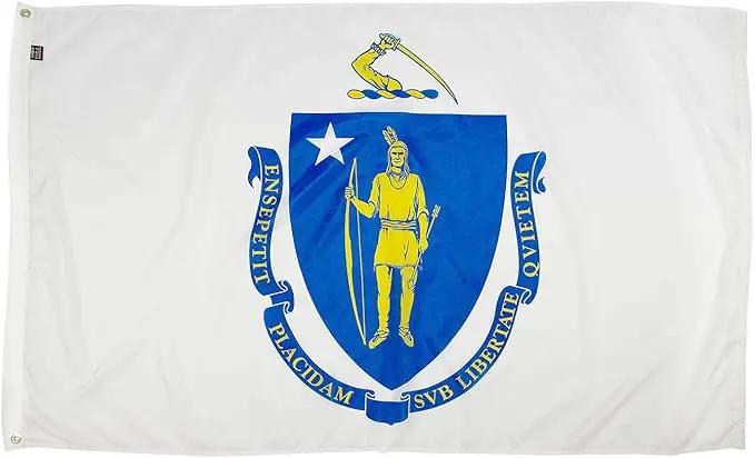 FlagSource Massachusetts Nylon State Flag, Made in the USA, 4x6' by GreenHaven Gardens