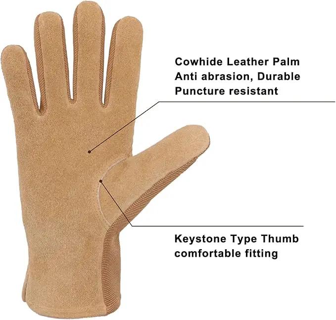 HLDD HANDLANDY Work Gloves for Women and Ladies, Leather Gardening Gloves Flexible Mechanic Working Gloves by GreenHaven Gardens