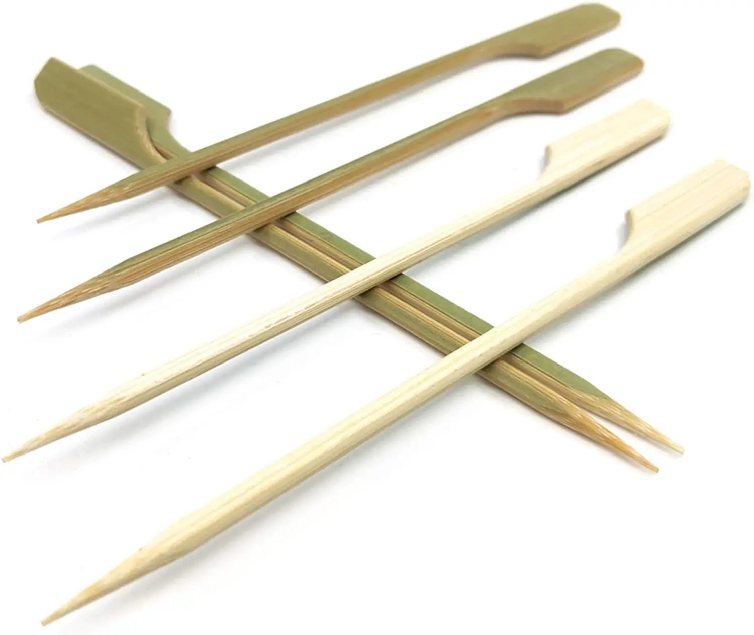 HOPELF 7 inch Bamboo Paddle Picks Skewers for Cocktail，Fruit Kabobs，BBQ，Kitchen，Grilling，Barbeque Snacks.Wood pick More Size Choices 3.5''/ 4.7''/ 7''/ 10'' (Pack of 100) by GreenHaven Gardens