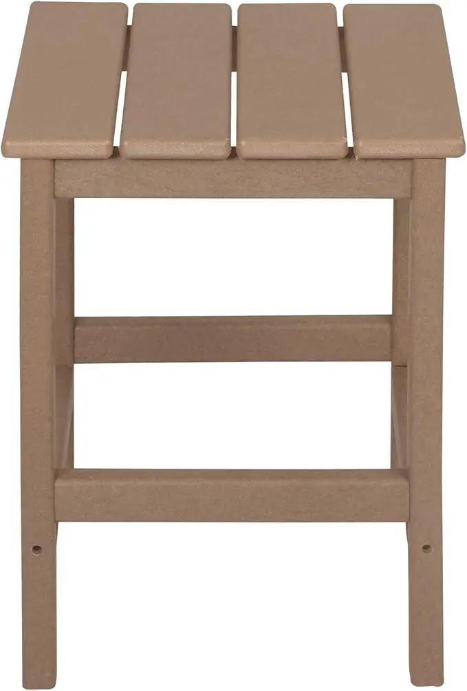 WO Home Furniture Adirondack Chair Table Set of 2 PCS Outdoor Folding Chair w Side Table Weather/UV Resistant for Lawn, Garden, Bon Fire, Balcony (Weathered Wood) by GreenHaven Gardens