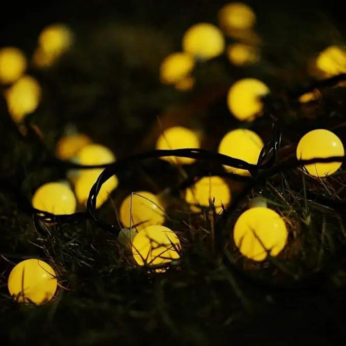 Globe Ball Fairy Lights, 50 LEDs 23ft/7M Solar Led Globe String Lights Waterproof with Two Lighting Modes for Garden Outdoor Party Christmas Decoration (Warm White) by GreenHaven Gardens