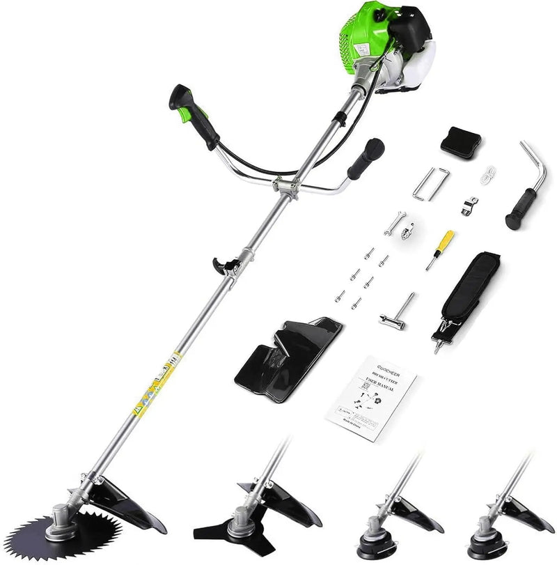 Homdox 4 in 1 Gas Brush Cutter, 58cc 2-Cycle Gas Weed Eater, String Trimmer and Weed Wacker Trimmer for Lawn and Garden Care Trimming, Green by GreenHaven Gardens