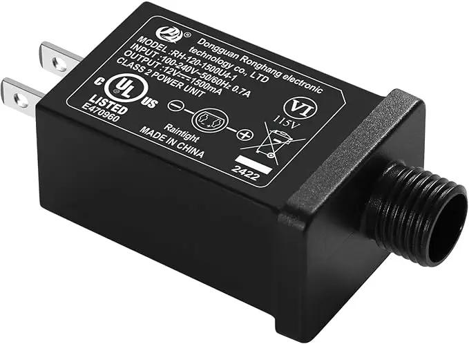 Replacement Yard Inflatable Adapter Power Supply Adaptor - 12V 1.5A 1Pcs - Inflatable Plug Replacement Class 2 Power Supply - for Halloween Yard Blow Up Decorations by GreenHaven Gardens
