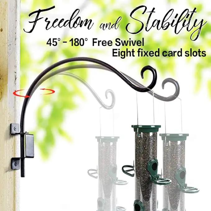 AJART Bird Feeder Hangers Outdoor: 12-Inch Swivel Hanging Plant Bracket for Indoor Wall Mount - Swivel Plant Hook for Flower Basket by GreenHaven Gardens