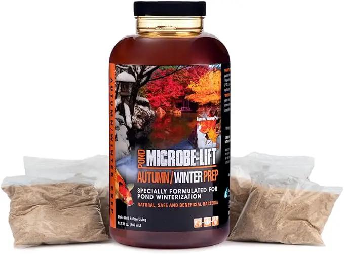 MICROBE-LIFT AUTPREP Autumn and Winter Prep Seasonal Conditioner for Ponds and Outdoor Water Gardens, OK for Live Koi Fish, Plants, and Decor, 32 Ounce Liquid and 4 2-Ounce Packets by GreenHaven Gardens