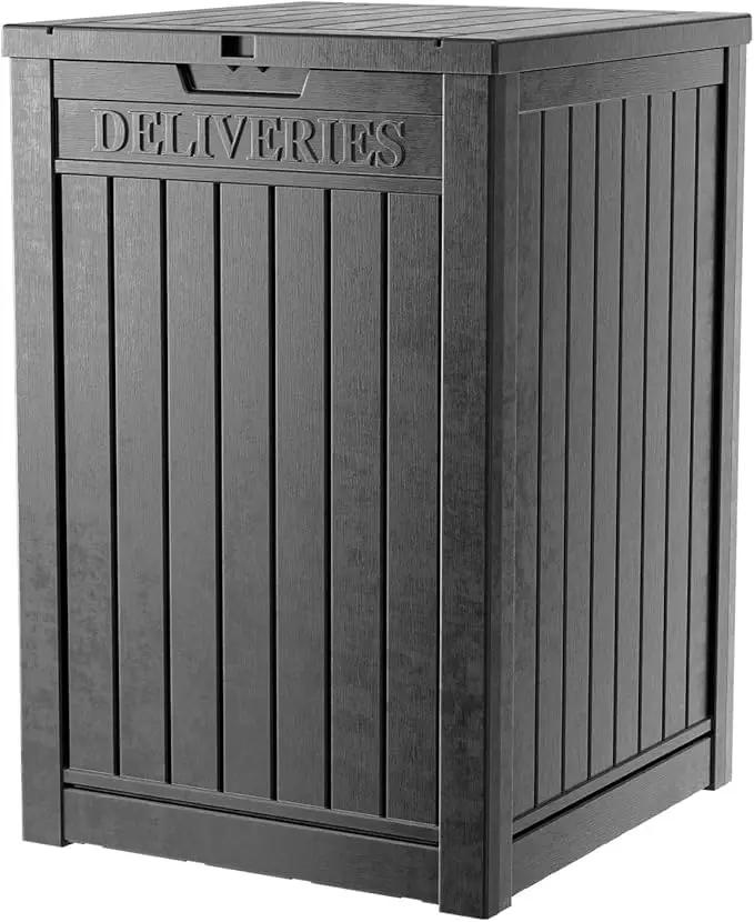 DRATO 48 Gallon Package Delivery Box, Large Lockable Storage Box, Double-Wall Resin Outdoor Package Delivery and Waterproof Deck Box for Porch, Patios by GreenHaven Gardens
