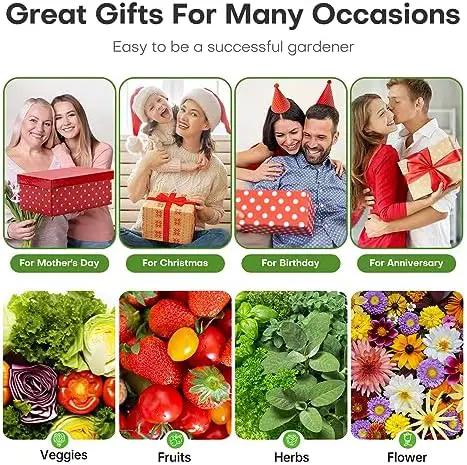 Ahopegarden Indoor Garden Hydroponics Growing System: 10 Pods Plant Germination Kit Aeroponic Herb Vegetable Growth Lamp Countertop with LED Grow Light - Hydrophonic Planter Grower Harvest Lettuce by GreenHaven Gardens