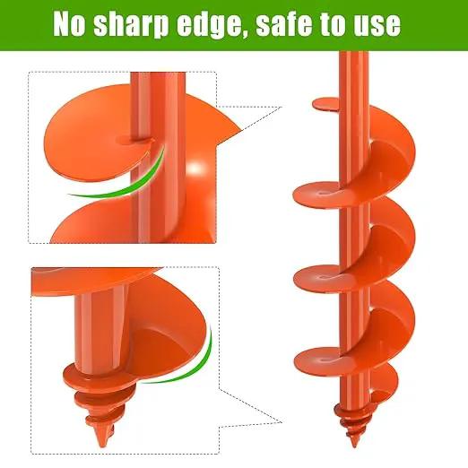 Auger Drill Bit for Planting 4 x 24'', Threaded Garden Auger Post Hole Digger, Spiral Drill Earth Dirt Soil Augers for Bulb, Tulip, Tree, Fence Post and Umbrella Holes, Fits in 3/8” Drill Chuck by GreenHaven Gardens