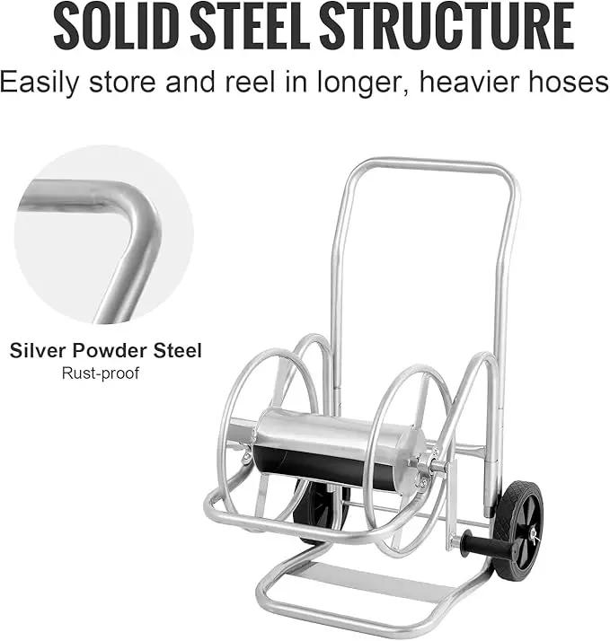 VEVOR Hose Reel Cart, Hold Up to 200 ft of 5/8 in Hose (Hose Not Included), Garden Water Hose Carts Mobile Tools with Wheels, Heavy Duty Powder-Coated Steel Outdoor Planting for Garden, Yard, Lawn by GreenHaven Gardens