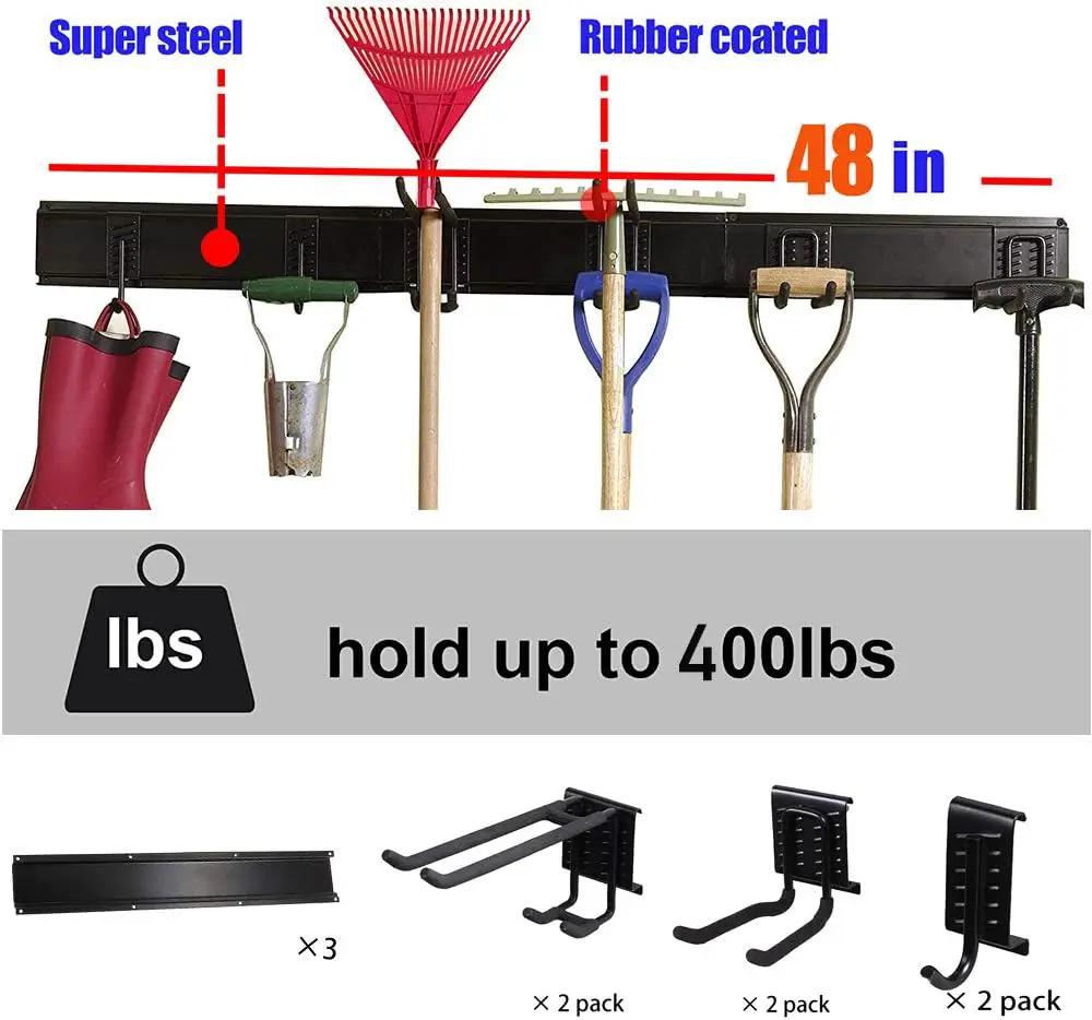 Ultrawall Garden Tool Organizer, 48 Inch Garage Tool Organizer Wall Mount, Heavy Duty Steel Wall Holders for Tools, 400lb Weight Capacity by GreenHaven Gardens