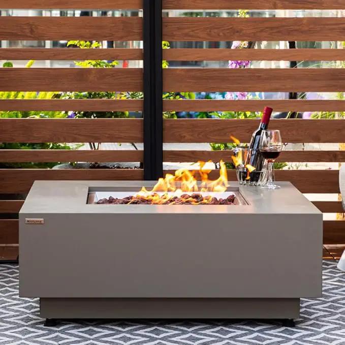 Ashton 36” Propane Fire Pit Smokeless Firepit Outdoor Gas Fire Pit for Outside Patio Firepit Table Includes Rain Cover Converter Kit Lava Rocks Lid CSA Certified by GreenHaven Gardens